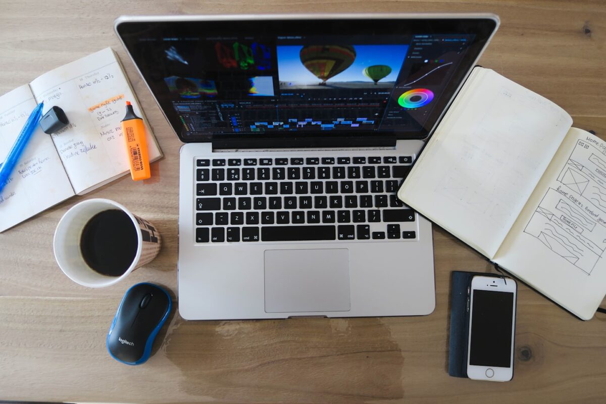 Creative workspace showing content planning for an automated publishing workflow